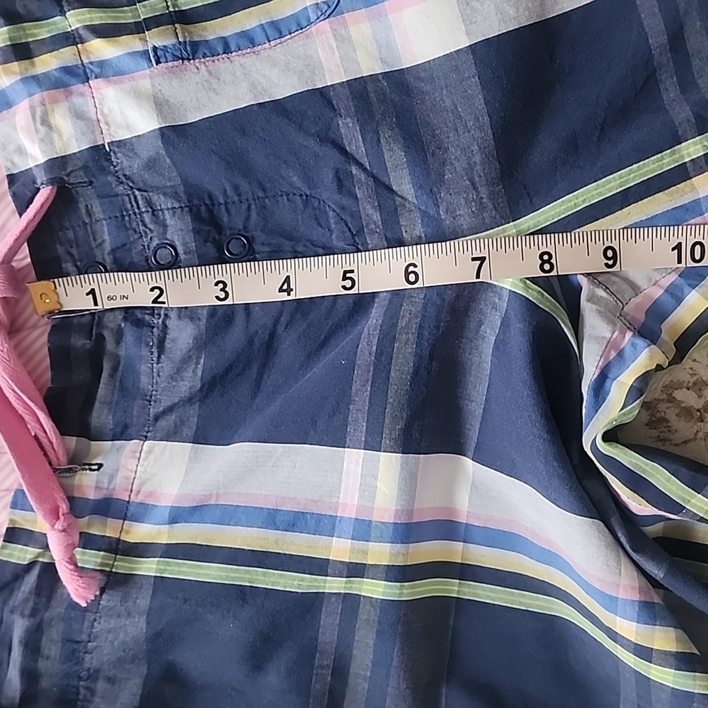 Pink VS Cropped Blue and Pink Pajama Pants. Free Tank. Size: M - Picture 7 of 11